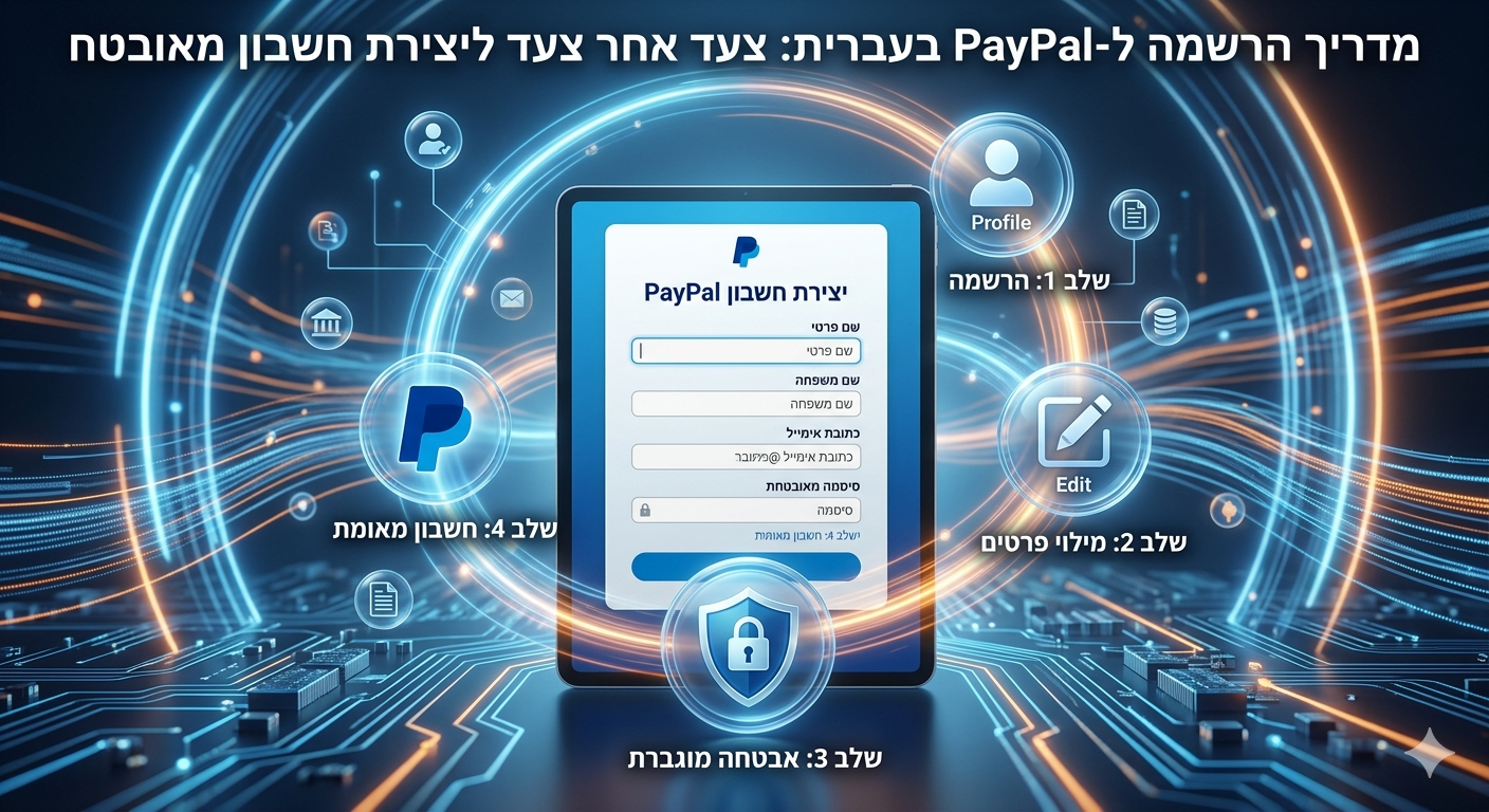 מדריך הרשמה לאתר PayPal בעברית: צעד אחר צעד ליצירת חשבון מאובטח