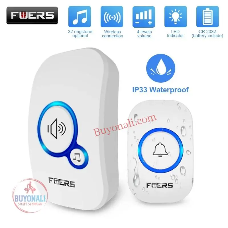 פעמון ביתי אלחוטי - לחצן + רמקול