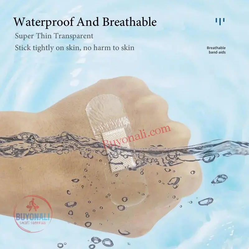 חבילה של 100 פלסטרים שקופים עמידים למים