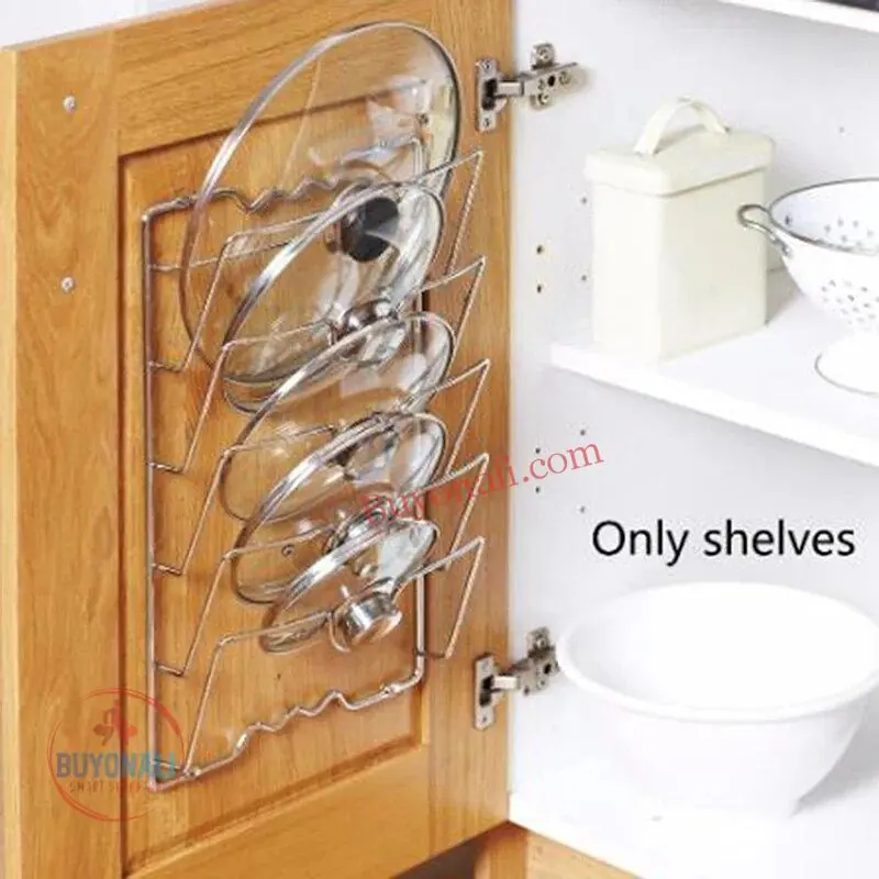 מתקן אלומיניום לתליית מכסי סירים