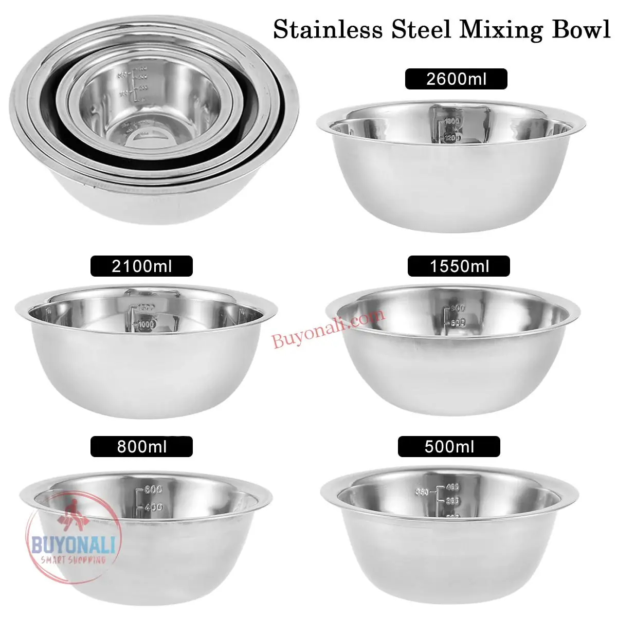 סט של 5 קערות ערבוב איכותיות