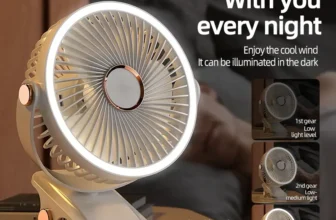 מאוורר קליפס נייד ביתי הכולל תאורת לילה