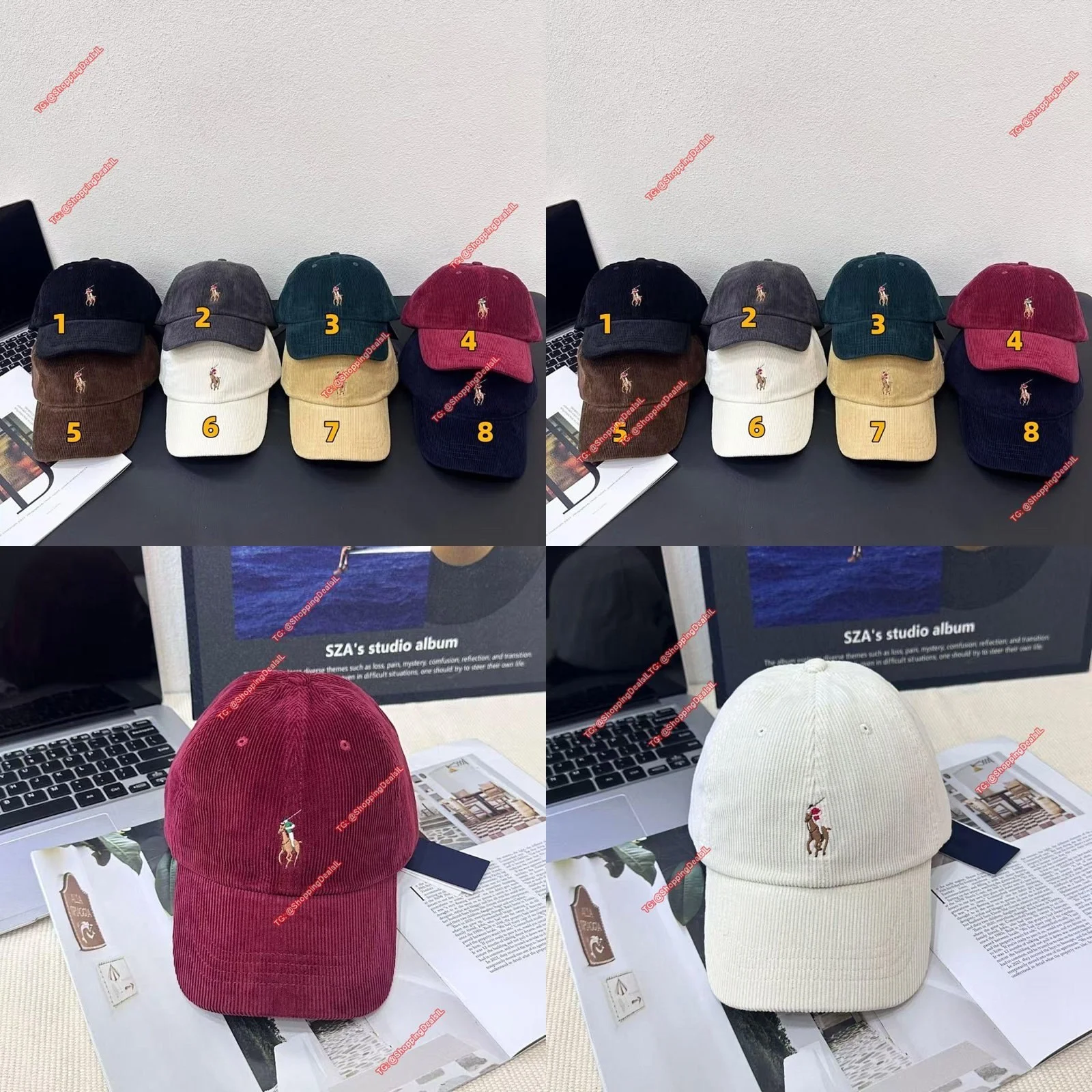 כובעי הקורדורוי של RL נחתו