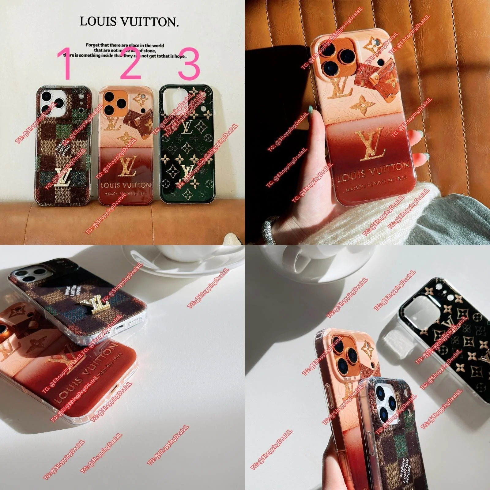 מגן נוצץ לאייפון של לואי ויטון יש לבחור בקוביות באתר את דגם המכשיר