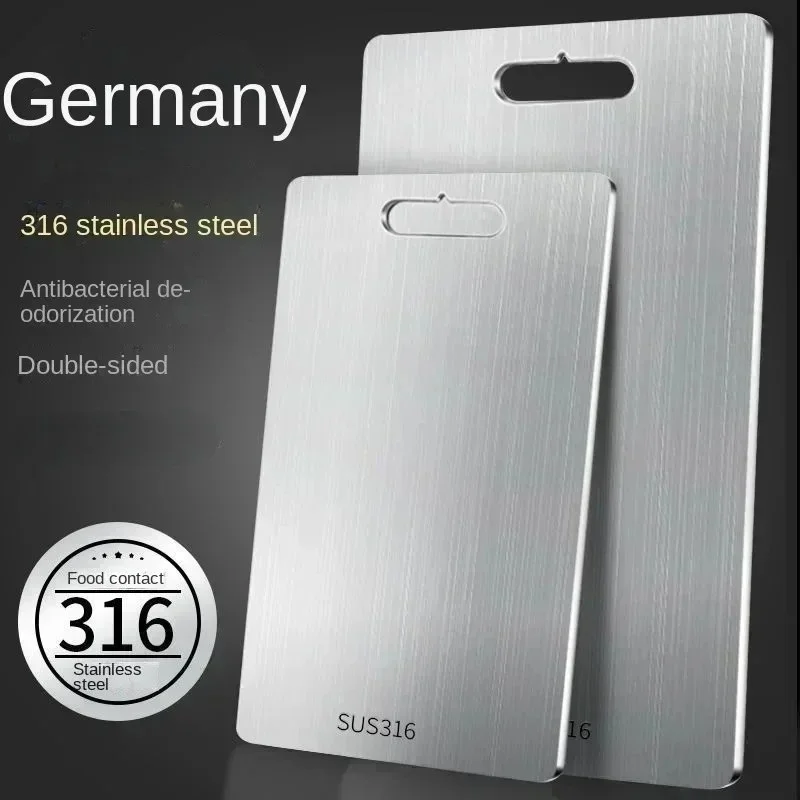 קרש חיתוך דו־צדדי מנירוסטה גרמנית אנטיבקטריאלי חסין ריחות וחד כתער