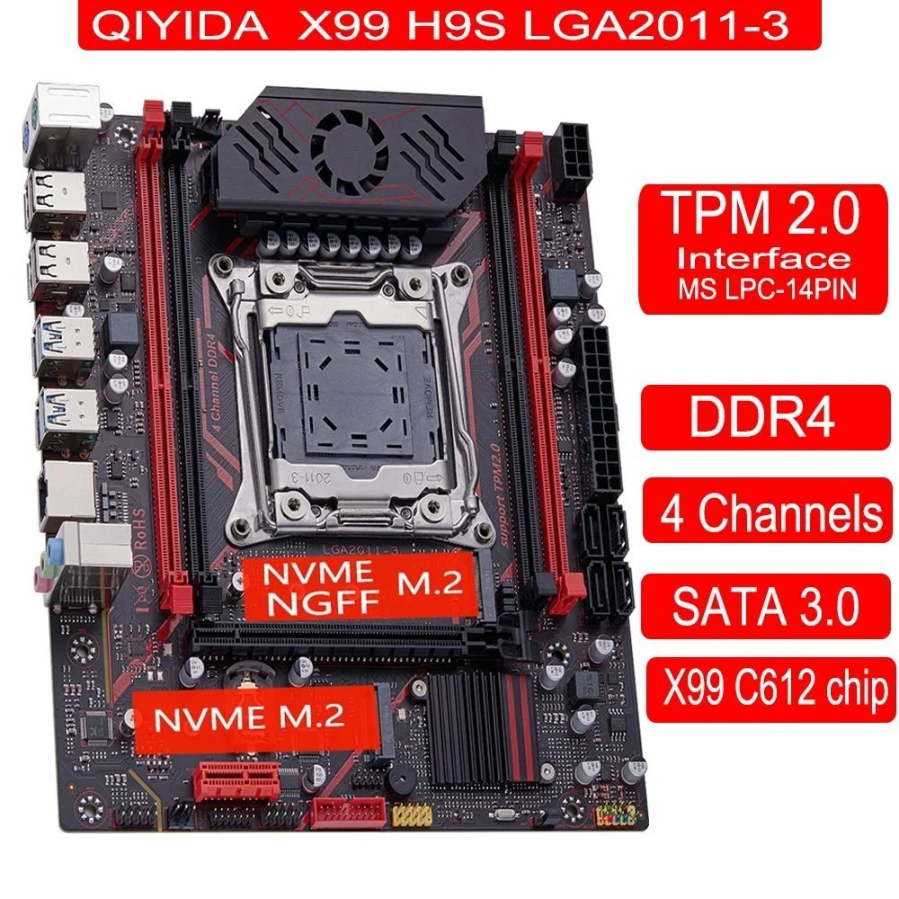 לוח אם QIYIDA X99 עם תמיכה בTPM 20 וM2 NVME