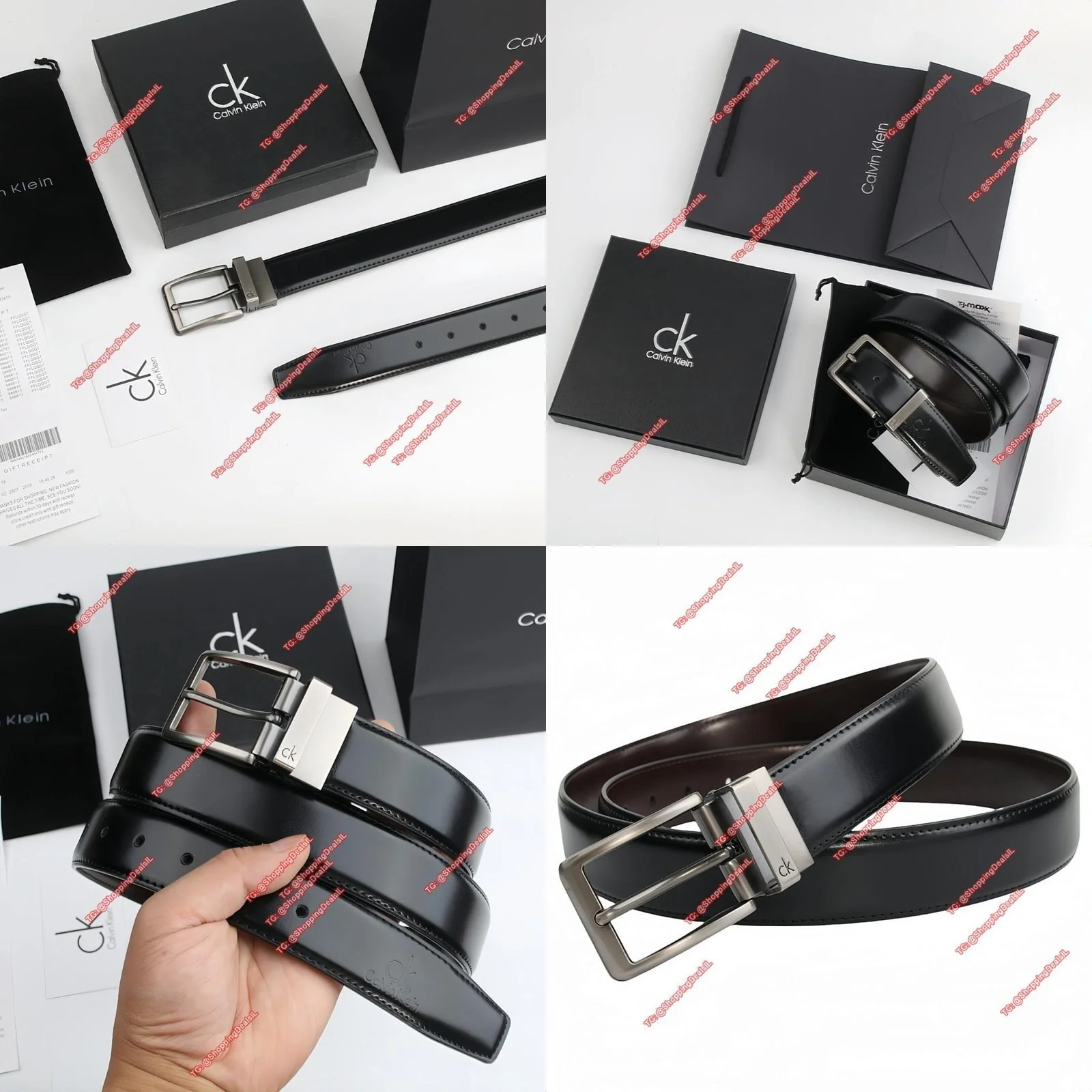 חגורת עור קלווין קליין