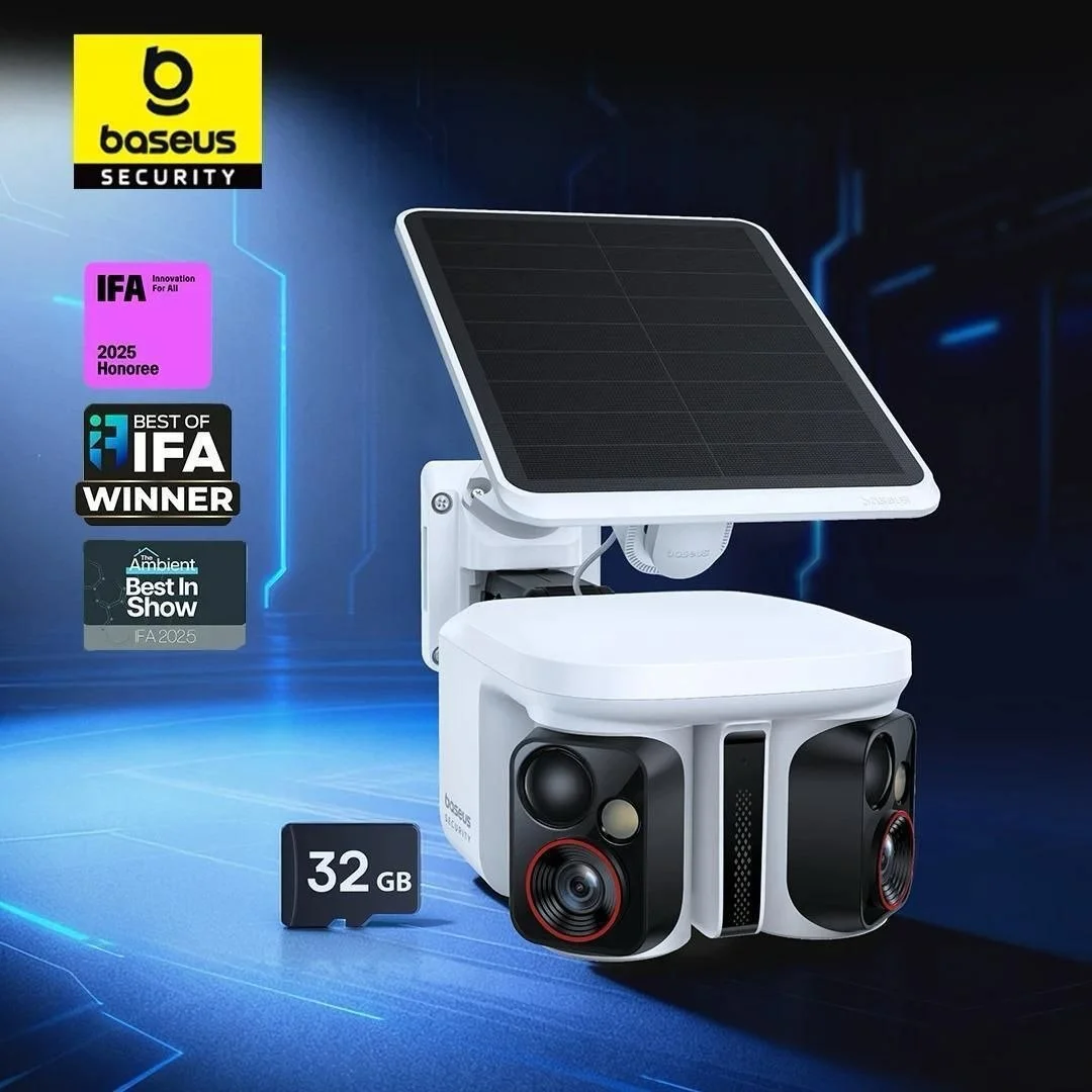 מצלמת אבטחה כפולה סולארית ועם מעקב חכם כפול Baseus Security X1 Pro