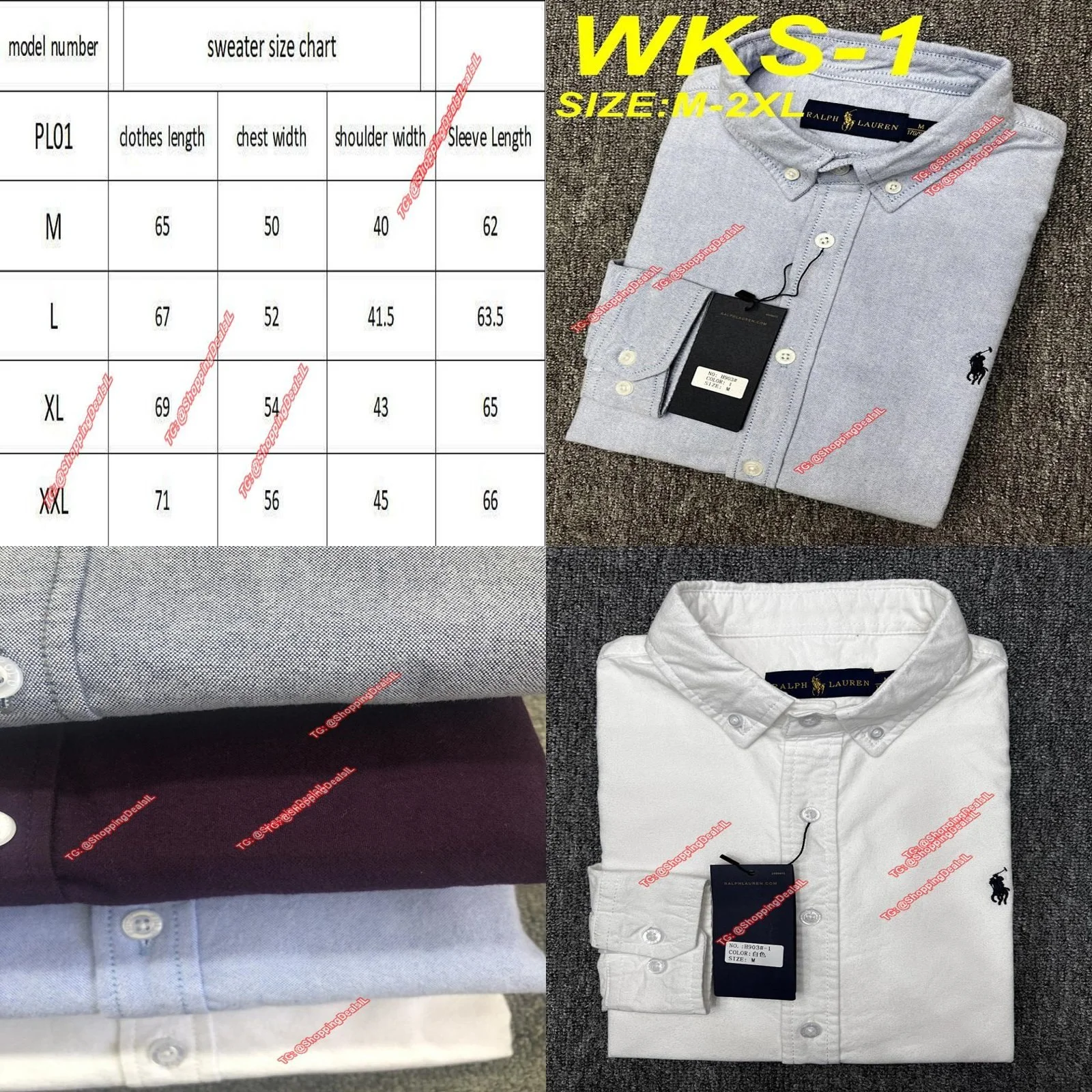 מכופתרת ראלף לורן במגוון צבעים