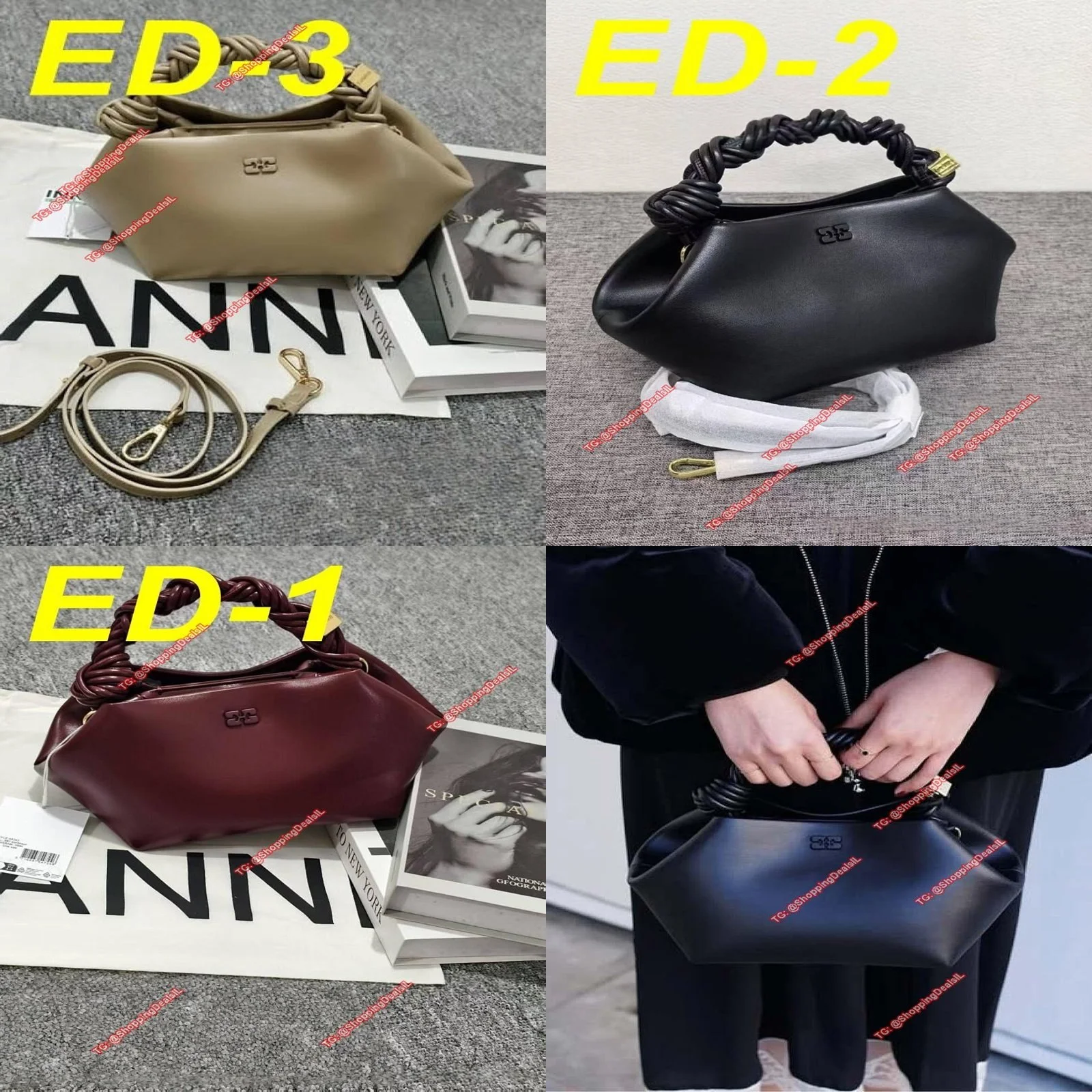 תיק של המותג היוקרתי GANNI