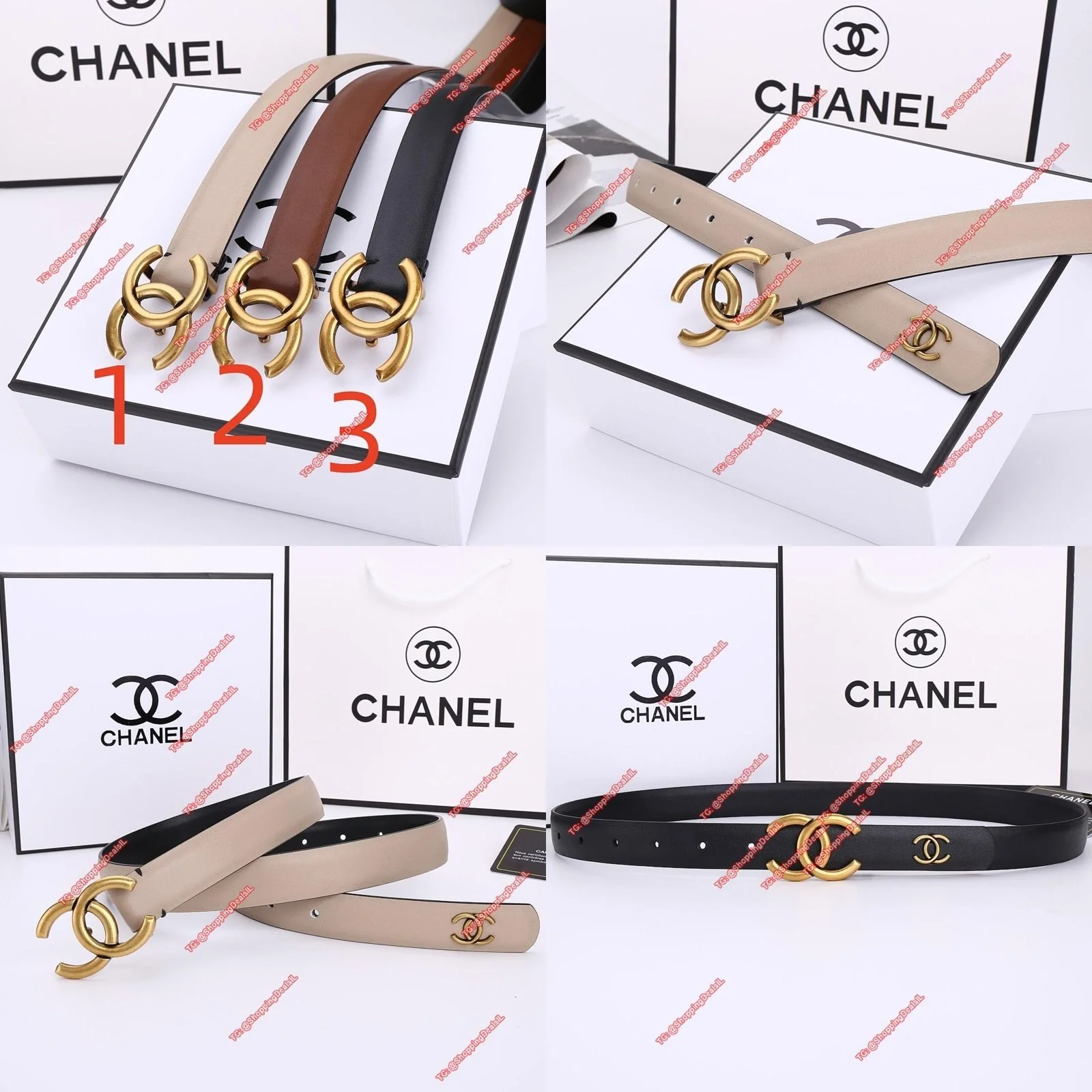 חגורת עור שאנל