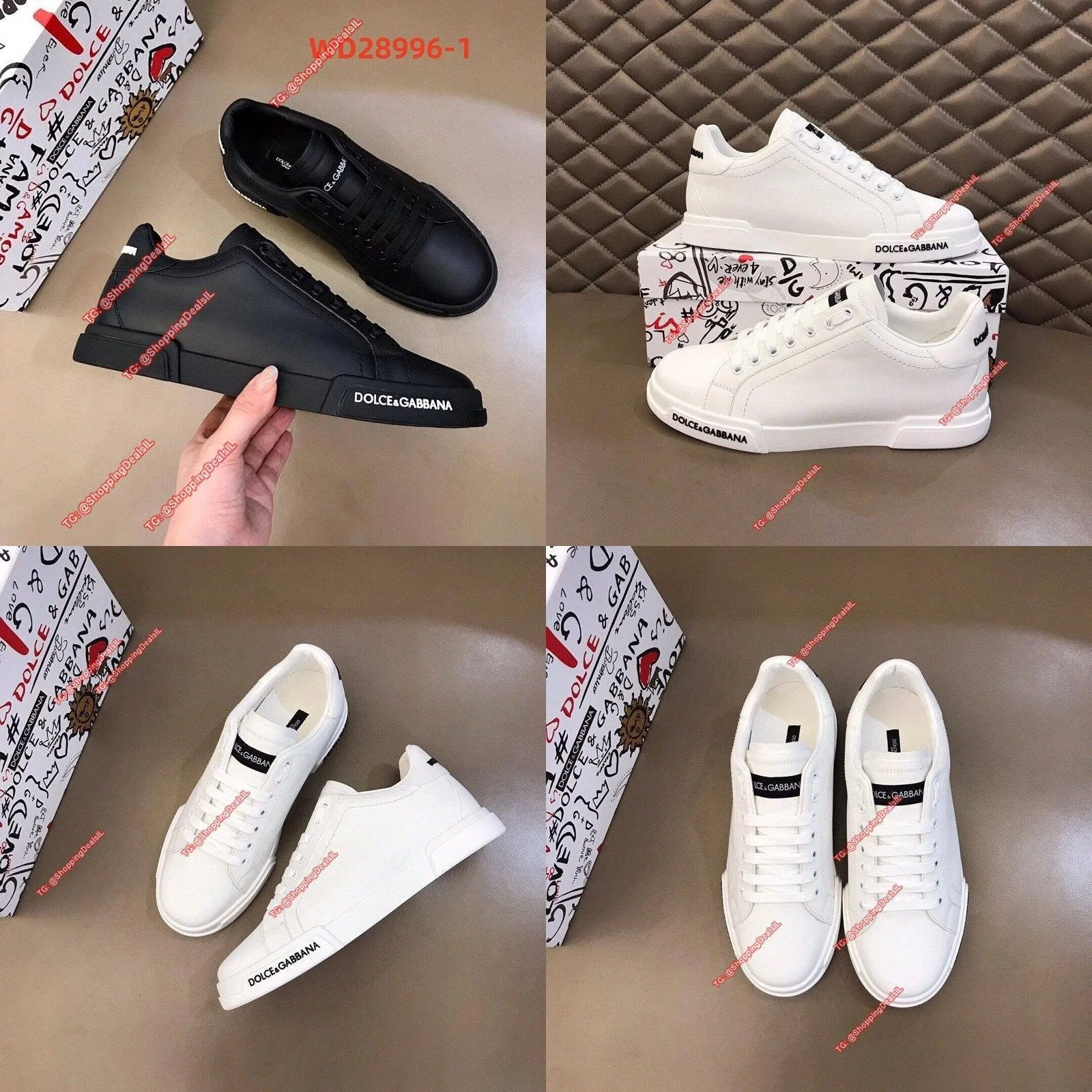 נעלי סניקרס שחורלבן דולצה גבאנה