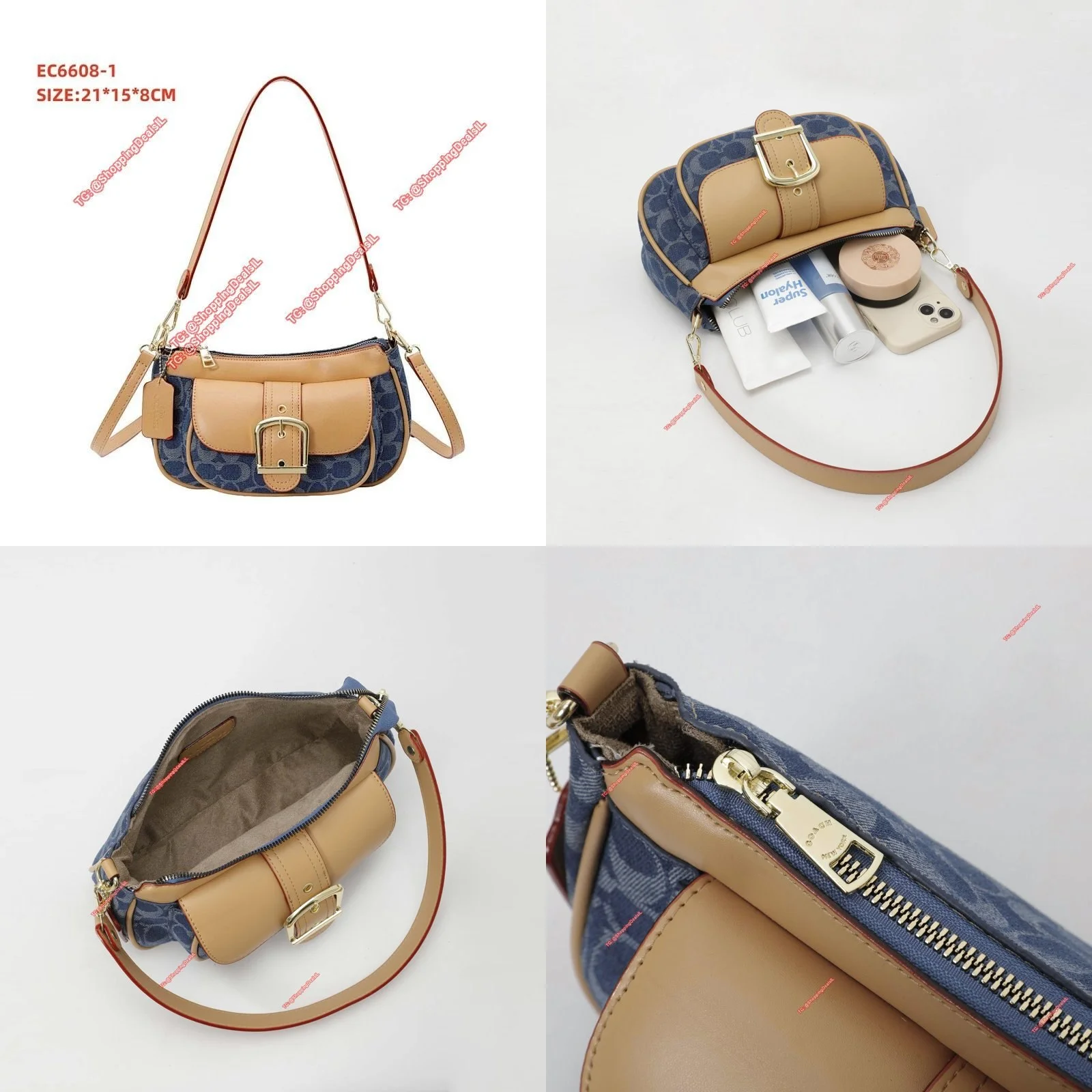 תיק COACH אלגנט בשילוב 2 צבעים