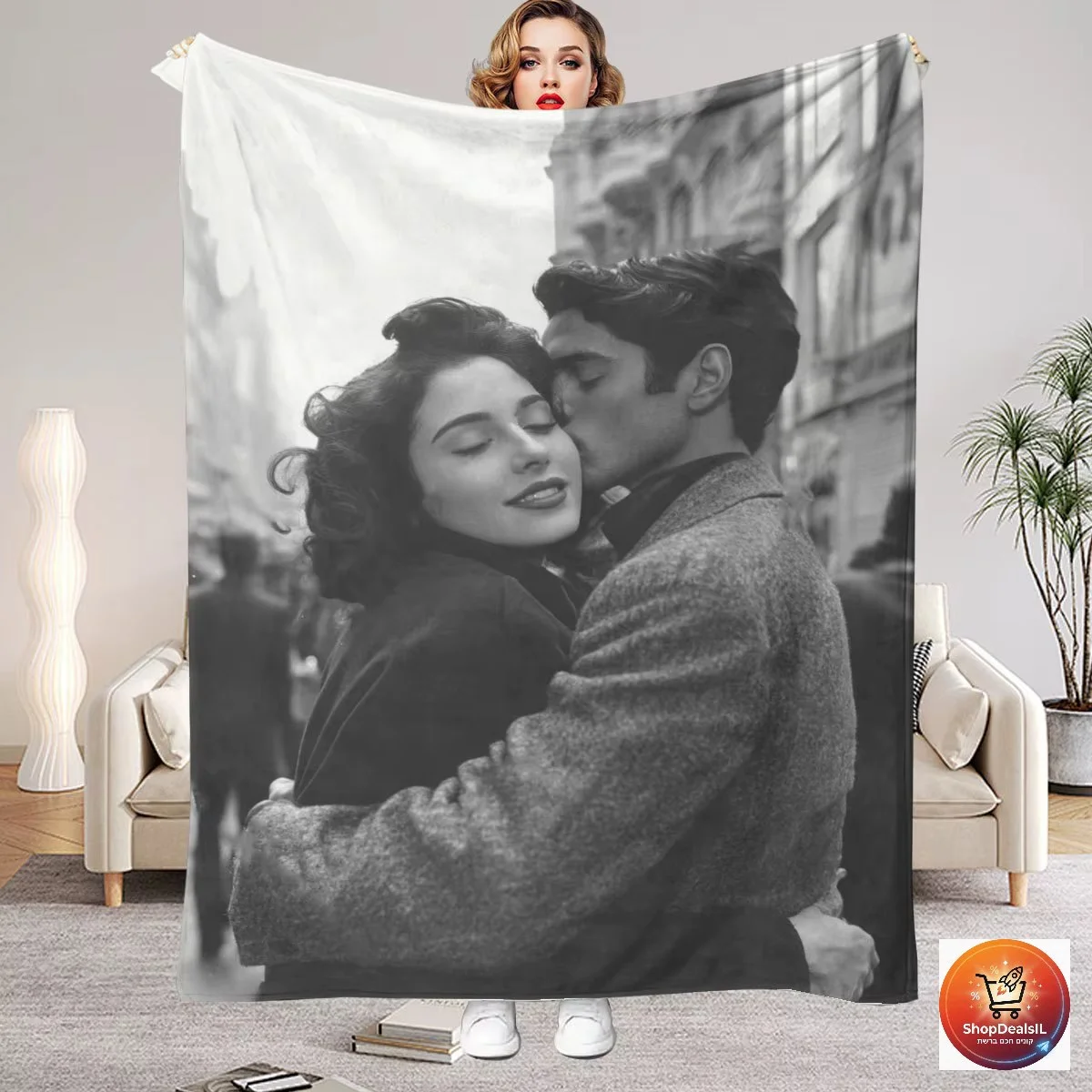 שמיכת תמונה אישית מתנה שלא שוכחים