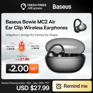 אוזניות Baseus Bowie MC2 AIR Clipon TWS