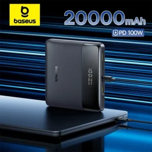 מחיר פגז רק 112 שקל מטען נייד 100W מבית Baseus סופר עוצמתי קיבולת סוללה 20 000mAh תומך בטעינה מהירה דו כיוונית מטעין מחשבים ניידים טאבלטים סמארטפונים ועוד