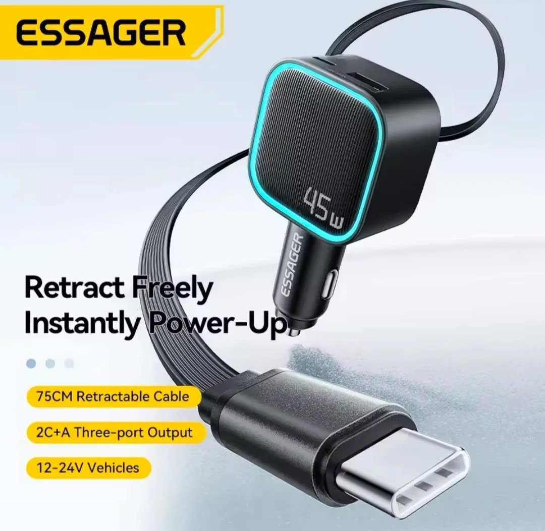 מחיר בדיחה רק 22 42 מטען רכב מהיר 45W ESSAGER