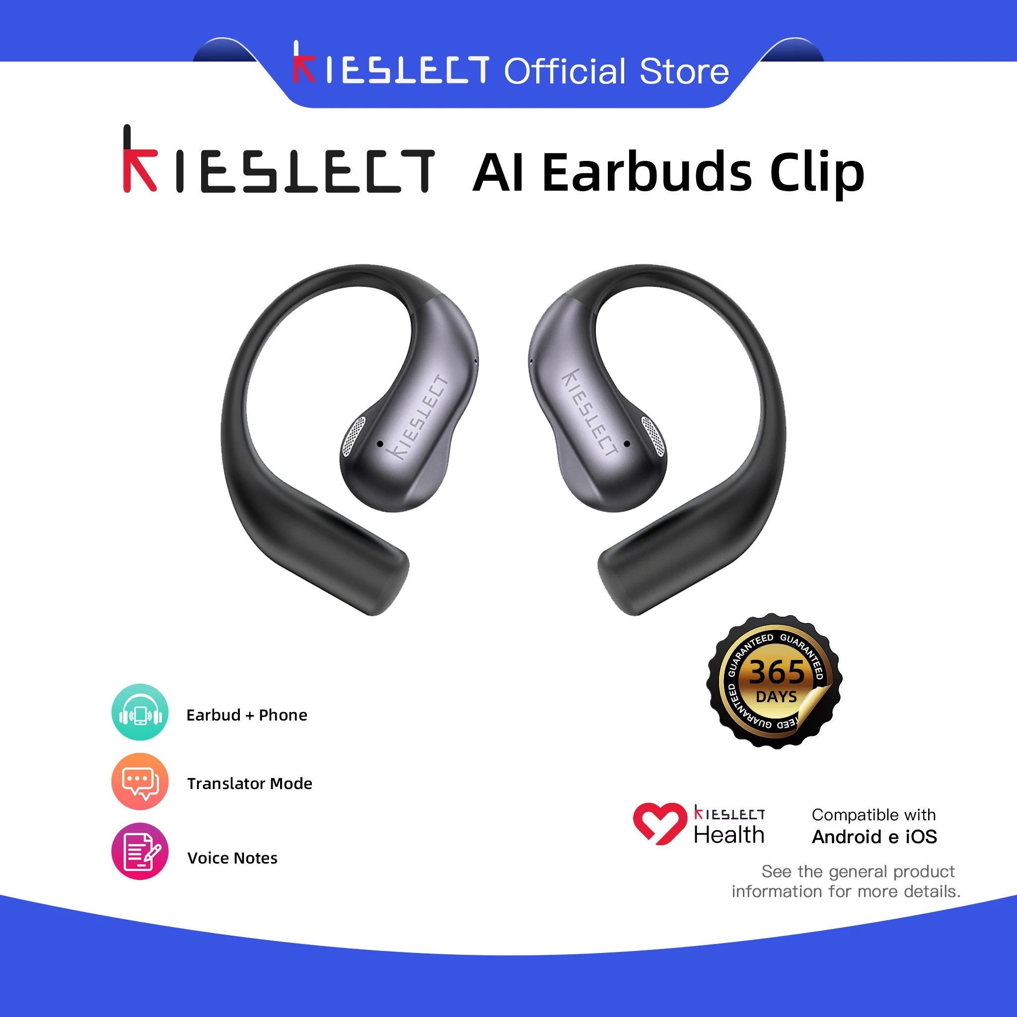 אוזניות KIESLECT AI תרגום בזמן אמת לכל שפה