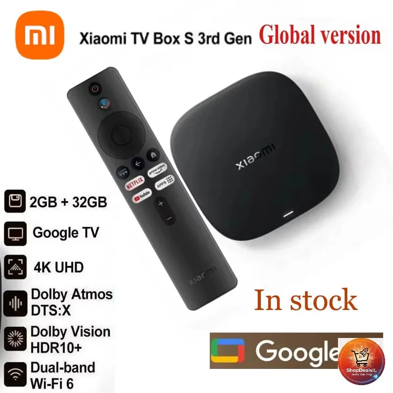 סטרימר Xiaomi TV Box S 3rd Gen 4K החדש