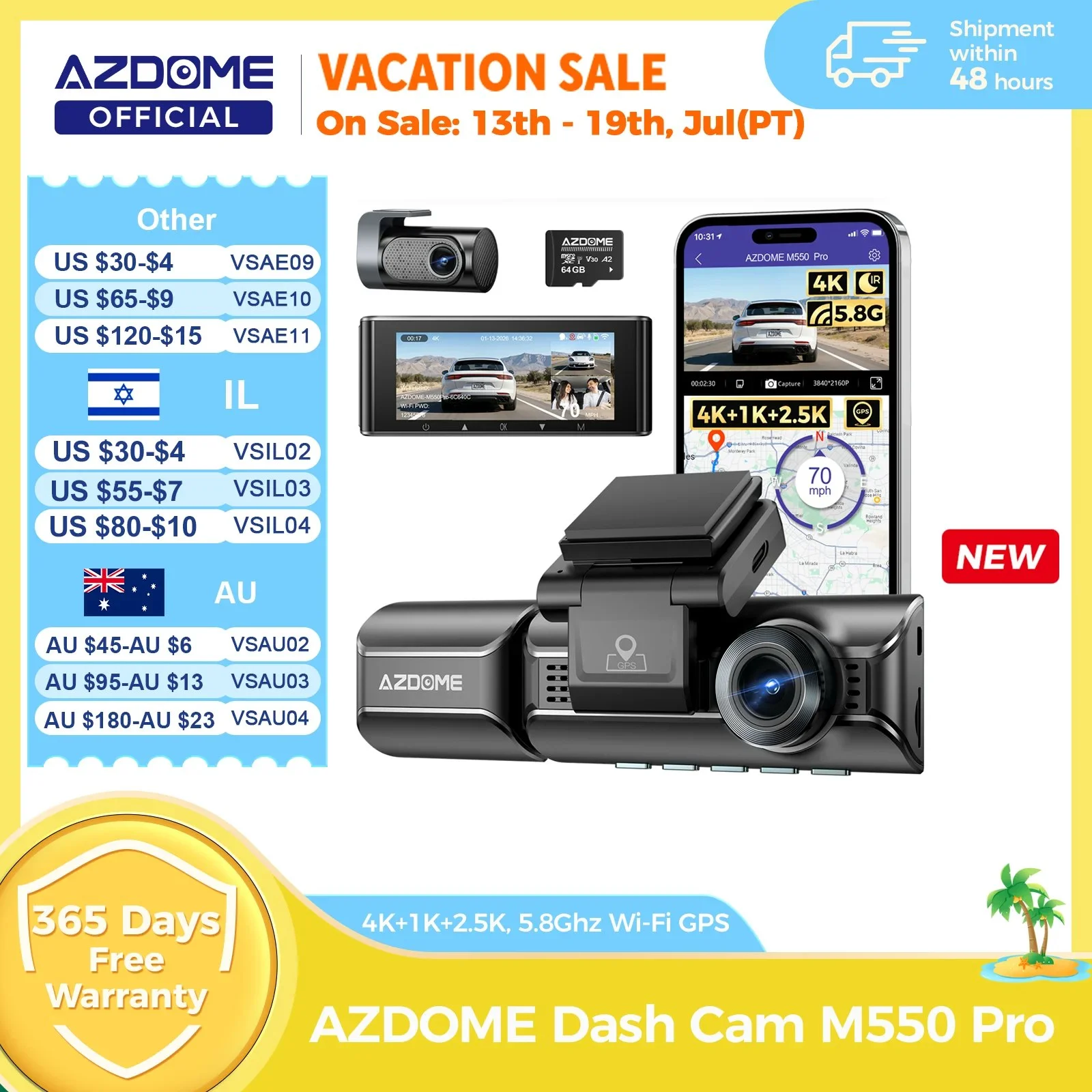 סקירה מקצועית על מצלמת הדרך Azdome M550 Pro – סט משתלם במיוחד