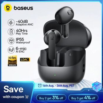 אוזניות Baseus Bass BS1 NC השדרוג המושלם לשמיעה איכותית