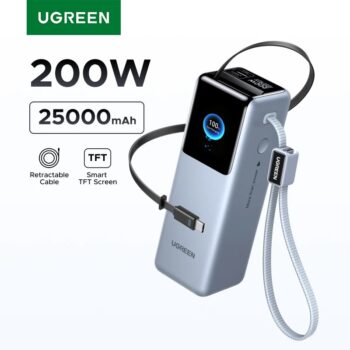 סקירה מקיפה לסוללת גיבוי UGREEN Nexode Pro 200W עם כבלים נשלפים