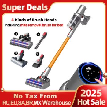 סקירת יתרונות וחסרונות לשואב אבק אלחוטי חכם עם חיישן אבק ומסך מגע