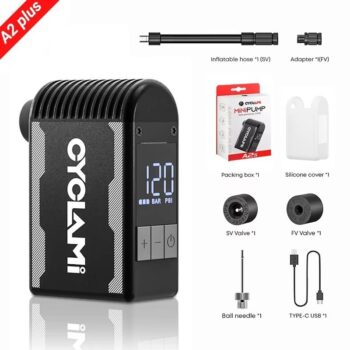 משאבת האוויר החשמלית CYCLAMI 120PSI הפתרון המושלם ליוצאים לדרך
