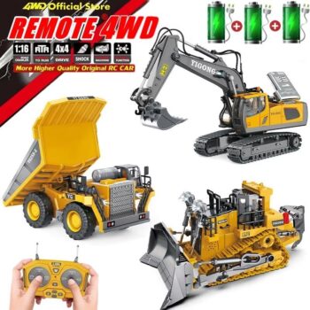 צעצוע בנייה מעולה מאליאקספרס חופר שלט רחוק 4WD משולב