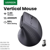 עכבר אלחוטי ארגונומי אנכי UGREEN  חוויה נוחה ומדויקת במחיר משתלם