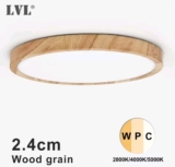 סקירה מקיפה למנורת תקרה LED עגולה בעיצוב דמוי עץ