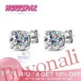 עגילי כסף משולבת 4 שיניים עדינה וקלאסית