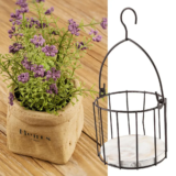 סלסלת ברזל אומנותית לתלייה עבור פרחים