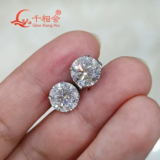 Moissanite תכשיטי עגילי ניטים מנירוסטה