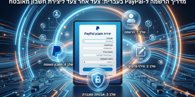 מדריך הרשמה לאתר PayPal בעברית: צעד אחר צעד ליצירת חשבון מאובטח