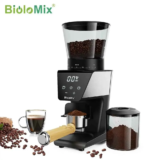 הגדר את הטעם הנכון בכל כוס  מטחנת Burr חשמלית BioloMix עם 30 דרגות גריסה מדויקות לאספרסו אמריקנו ופולאוור