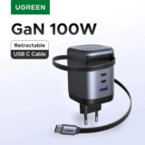 UGREEN 100W GaN  סוף לכבלים בתיק