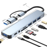 תחנת עגינה 8 ב2 עם חיבור USB וType C